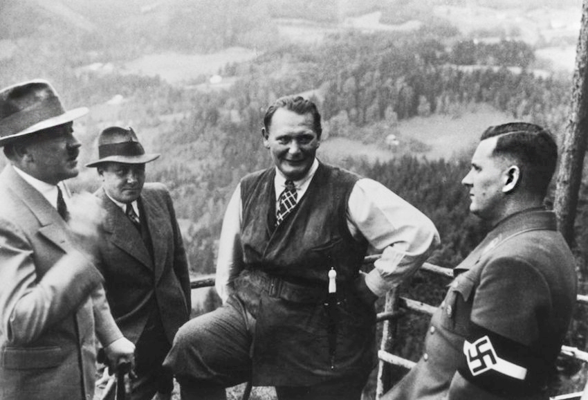 Adolf Hitler with Hermann Göring, Martin Bormann and Baldur von Schirach on the Obersalzberg